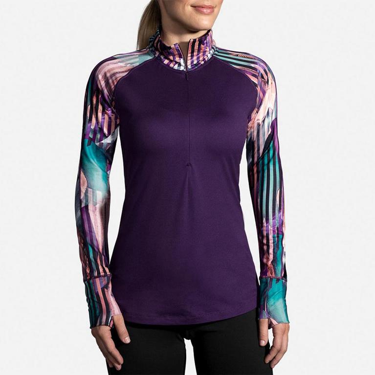 Brooks DASH HALF ZIP Running Jackets Womens Online - Purple (XGP540697)